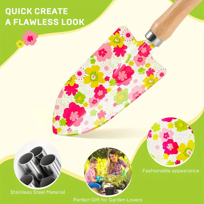 10-Piece Garden Tool Set with Floral Bag — Gift for Women | Wahooly 10-Piece Heavy-Duty Garden Tool Set with Floral Organizer Bag — The Perfect Gift for Women Who Love to Grow