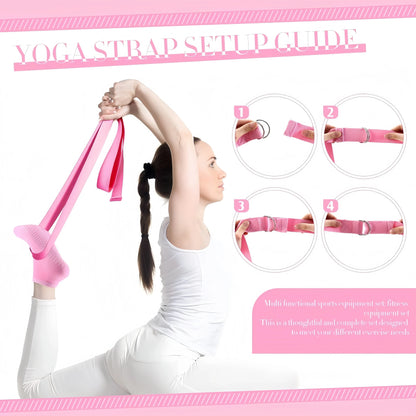 10-Piece Pilates Loops Yoga Kit, Stretch Belt Yoga Ball Rally Belt - Fitness Equipment for Stretching, Shaping and Core Training 10-Piece Pilates Loops Yoga Kit, Stretch Belt Yoga Ball Rally Belt - Fitness Equipment for Stretching, Shaping and Core Training
