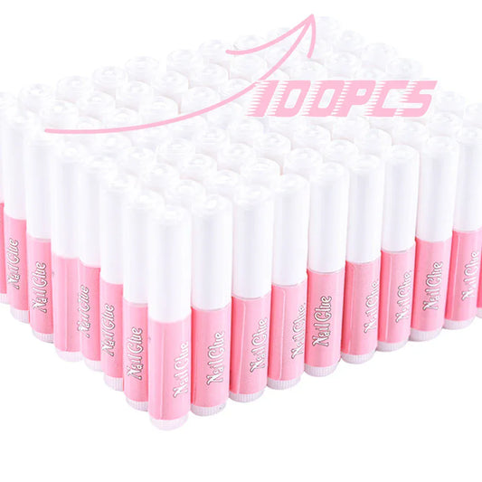 Nail Glue 100pcs - Super Strong Professional Adhesive | Wahooly 100Pcs Super Strong Nail Glue for Acrylic Nails Press On Nails Professional Nail Adhesive Bond Nail Tips Glue Long Lasting Glue
