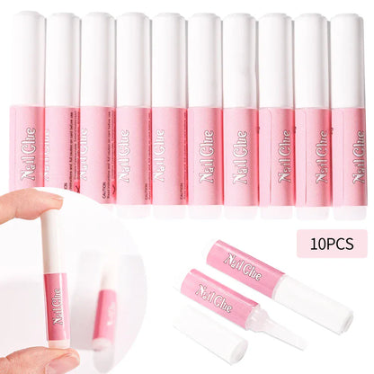 Nail Glue 100pcs - Super Strong Professional Adhesive | Wahooly 100Pcs Super Strong Nail Glue for Acrylic Nails Press On Nails Professional Nail Adhesive Bond Nail Tips Glue Long Lasting Glue