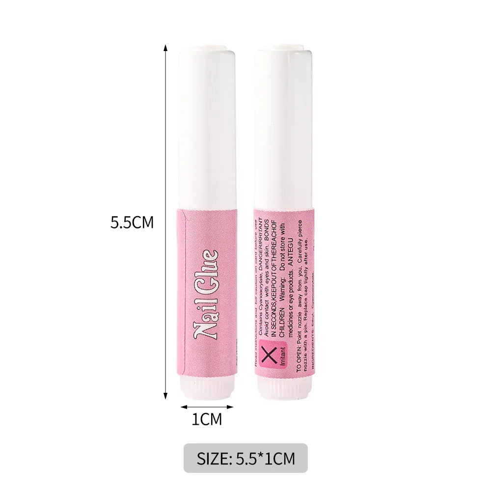 Nail Glue 100pcs - Super Strong Professional Adhesive | Wahooly 100Pcs Super Strong Nail Glue for Acrylic Nails Press On Nails Professional Nail Adhesive Bond Nail Tips Glue Long Lasting Glue