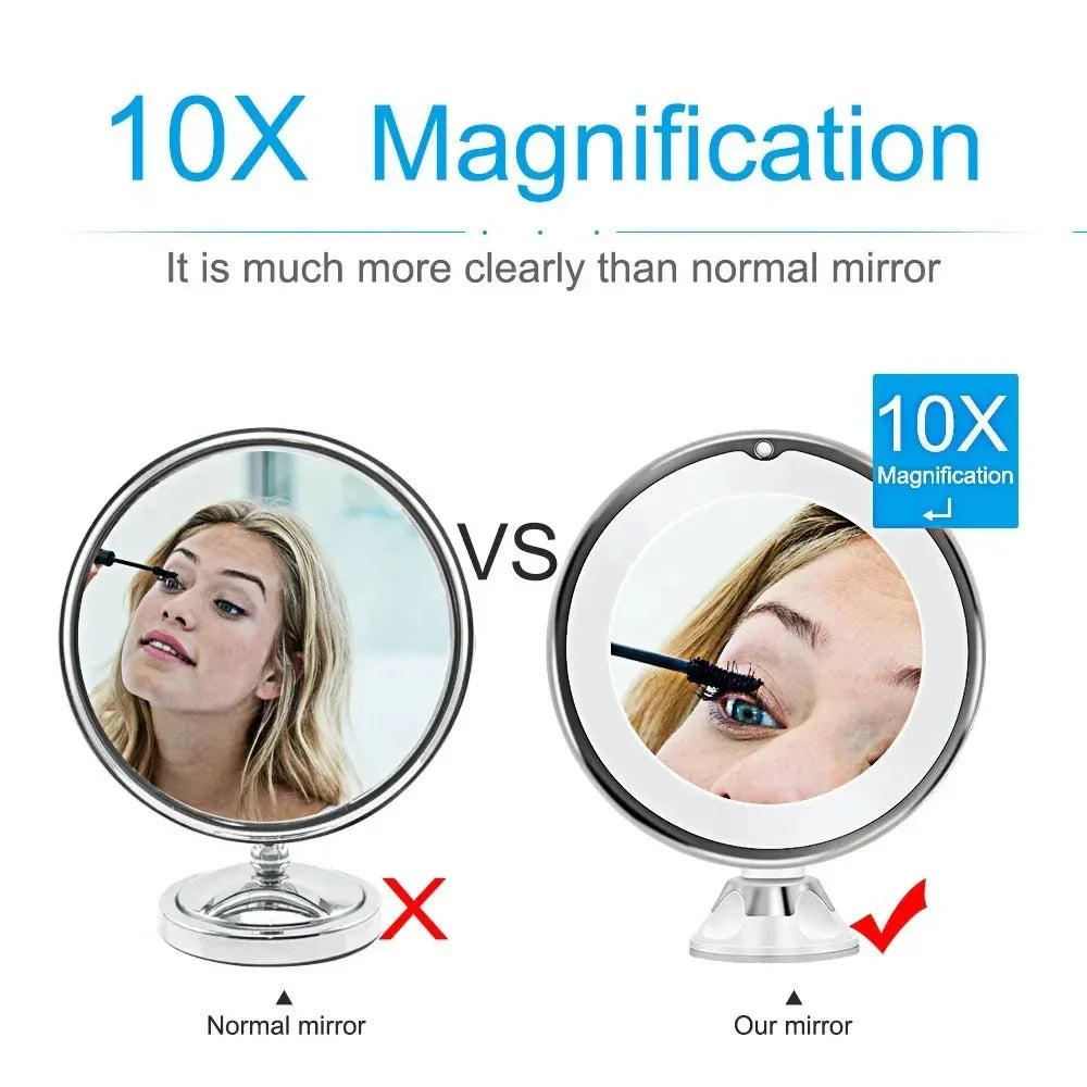 10x Magnifying Vanity Mirror with Lights Touch Screen LED Lighting 10x Magnifying Vanity Mirror with Lights Touch Screen LED Lighting
