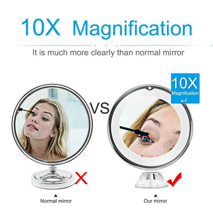 10x Magnifying Vanity Mirror with Lights Touch Screen LED Lighting 10x Magnifying Vanity Mirror with Lights Touch Screen LED Lighting