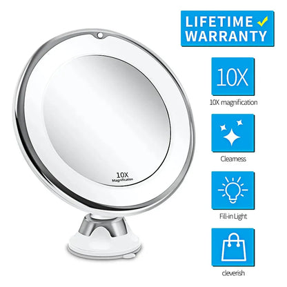 10x Magnifying Vanity Mirror with Lights Touch Screen LED Lighting 10x Magnifying Vanity Mirror with Lights Touch Screen LED Lighting