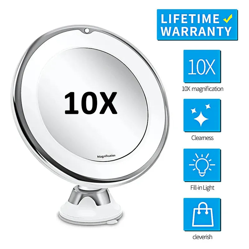 10x Magnifying Vanity Mirror with Lights Touch Screen LED Lighting 10x Magnifying Vanity Mirror with Lights Touch Screen LED Lighting