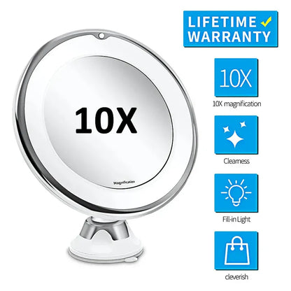 10x Magnifying Vanity Mirror with Lights Touch Screen LED Lighting 10x Magnifying Vanity Mirror with Lights Touch Screen LED Lighting
