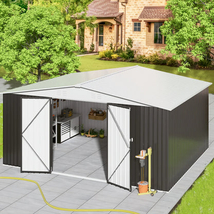 10x12/12x14FT Galvanized Steel Storage Shed 10x12/12x14FT Galvanized Steel Storage Shed