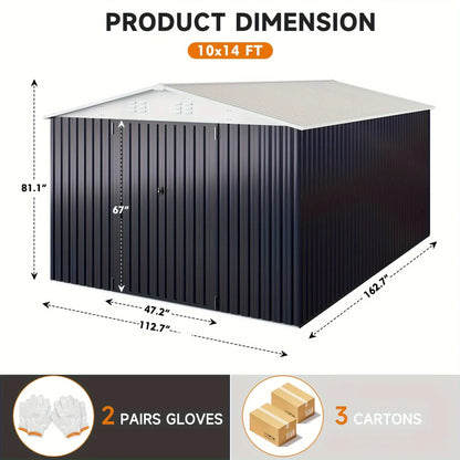 10x12/12x14FT Galvanized Steel Storage Shed 10x12/12x14FT Galvanized Steel Storage Shed