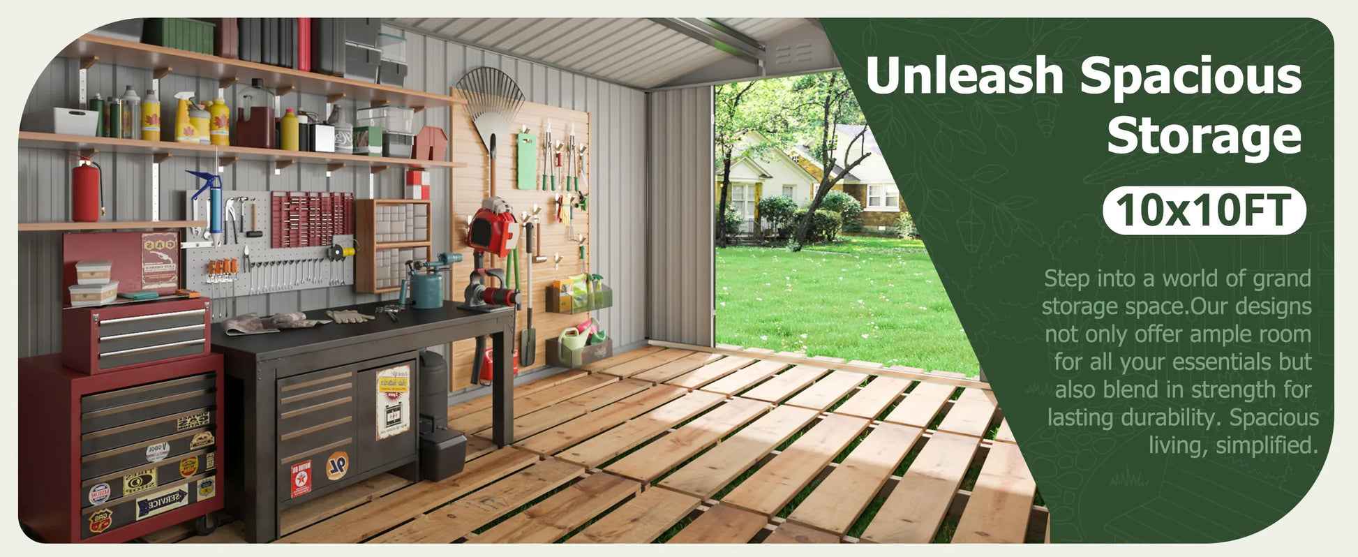 10x12/12x14FT Galvanized Steel Storage Shed 10x12/12x14FT Galvanized Steel Storage Shed