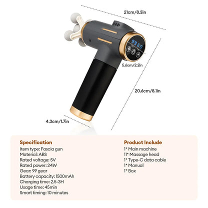 11-in-1 Electric Massage Gun – 99-Level Deep Tissue Percussion Massager 11-in-1 Electric Massage Gun – 99-Level Deep Tissue Percussion Massager with Fast Charging