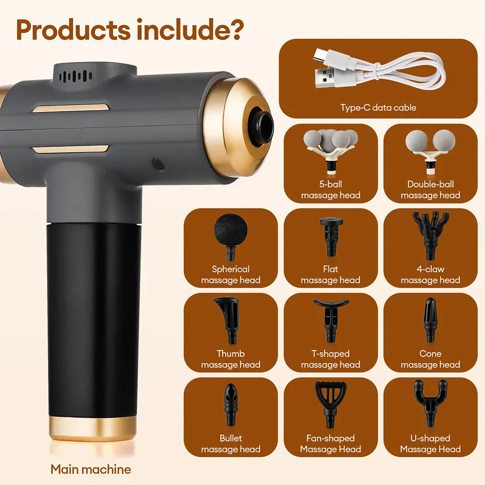 11-in-1 Electric Massage Gun – 99-Level Deep Tissue Percussion Massager 11-in-1 Electric Massage Gun – 99-Level Deep Tissue Percussion Massager with Fast Charging