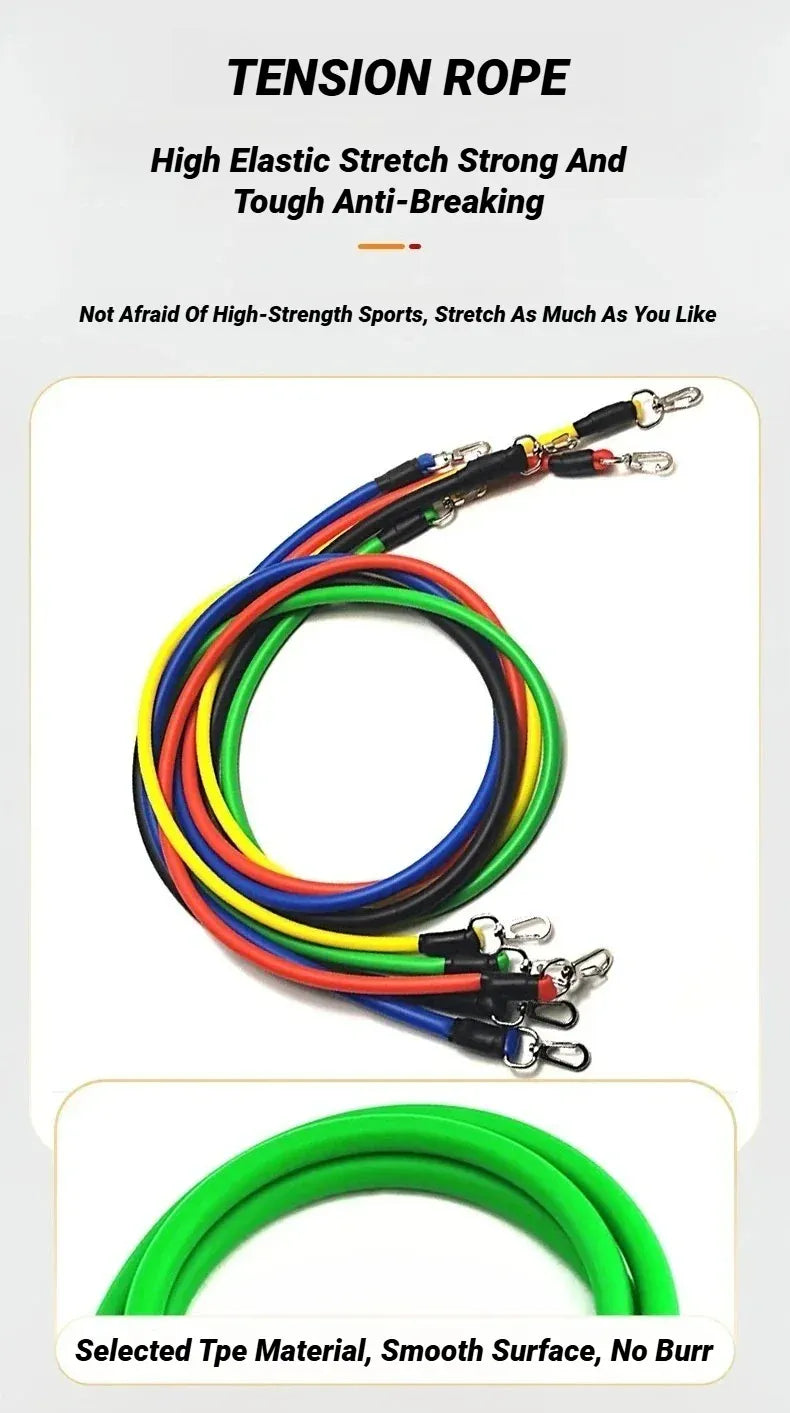 11-Piece Resistance Band Set – TPE Pull Rope, Ankle Strap & Chest Expander | Wahooly 11-Piece Resistance Band Set – TPE Pull Rope, Ankle Strap & Chest Expander Kit