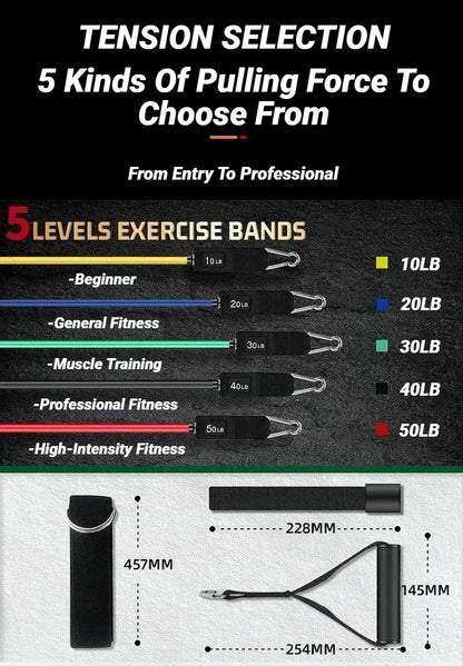 11-Piece Resistance Band Set – TPE Pull Rope, Ankle Strap & Chest Expander | Wahooly 11-Piece Resistance Band Set – TPE Pull Rope, Ankle Strap & Chest Expander Kit