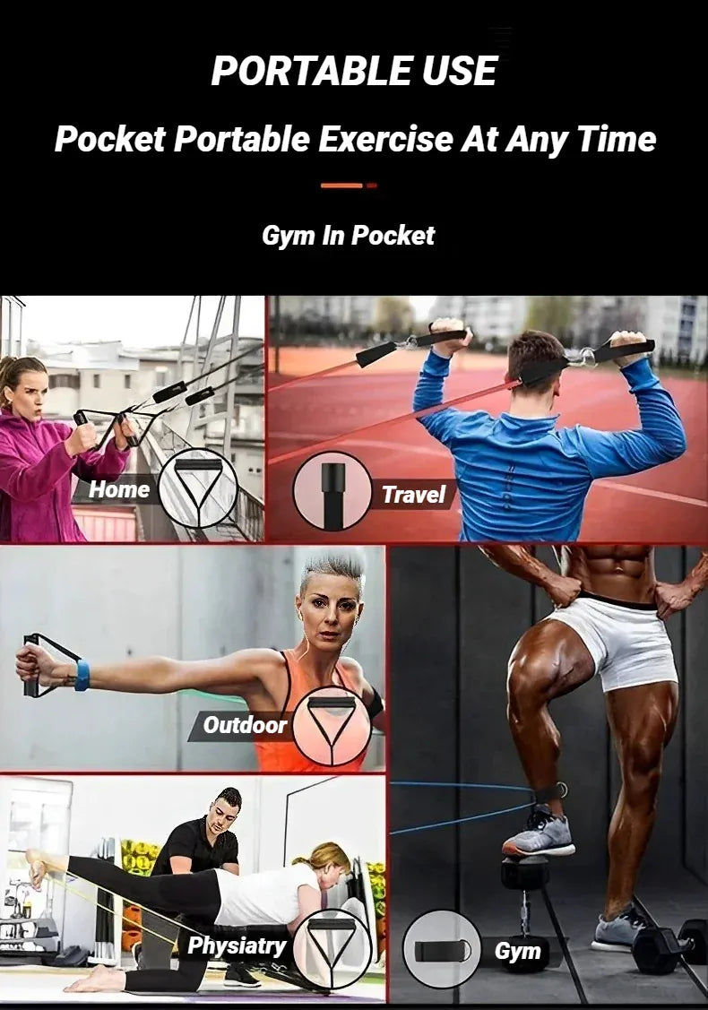 11-Piece Resistance Band Set – TPE Pull Rope, Ankle Strap & Chest Expander | Wahooly 11-Piece Resistance Band Set – TPE Pull Rope, Ankle Strap & Chest Expander Kit