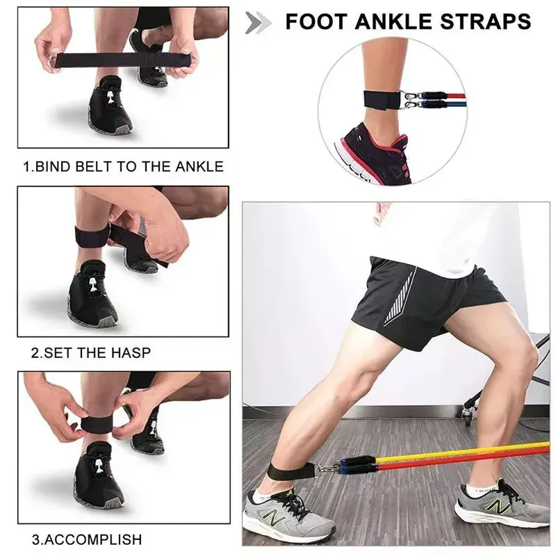 11PCs/Set 100LB Resistance Bands Set 11PCs/Set 100LB Resistance Bands Set