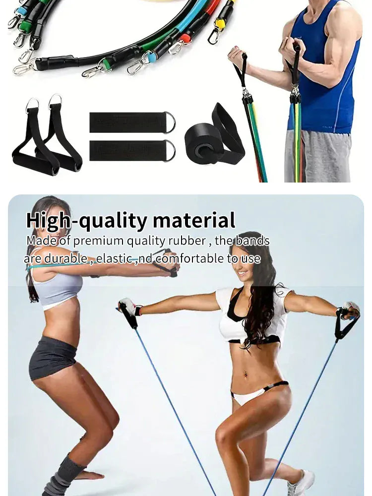 11pcs TPE Resistance Band Set Fitness Band Pull Rope Elastic Training Band With Door Anchor Handles Carry Bag Legs Ankle Straps 11pcs TPE Resistance Band Set Fitness Band Pull Rope Elastic Training Band With Door Anchor Handles Carry Bag Legs Ankle Straps