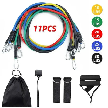 11pcs TPE Resistance Band Set Fitness Band Pull Rope Elastic Training Band With Door Anchor Handles Carry Bag Legs Ankle Straps 11pcs TPE Resistance Band Set Fitness Band Pull Rope Elastic Training Band With Door Anchor Handles Carry Bag Legs Ankle Straps