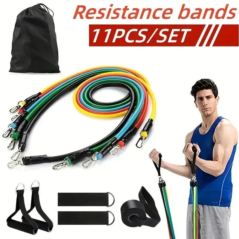 11pcs TPE Resistance Band Set Fitness Band Pull Rope Elastic Training Band With Door Anchor Handles Carry Bag Legs Ankle Straps 11pcs TPE Resistance Band Set Fitness Band Pull Rope Elastic Training Band With Door Anchor Handles Carry Bag Legs Ankle Straps