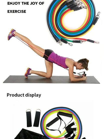 11pcs TPE Resistance Band Set Fitness Band Pull Rope Elastic Training Band With Door Anchor Handles Carry Bag Legs Ankle Straps 11pcs TPE Resistance Band Set Fitness Band Pull Rope Elastic Training Band With Door Anchor Handles Carry Bag Legs Ankle Straps