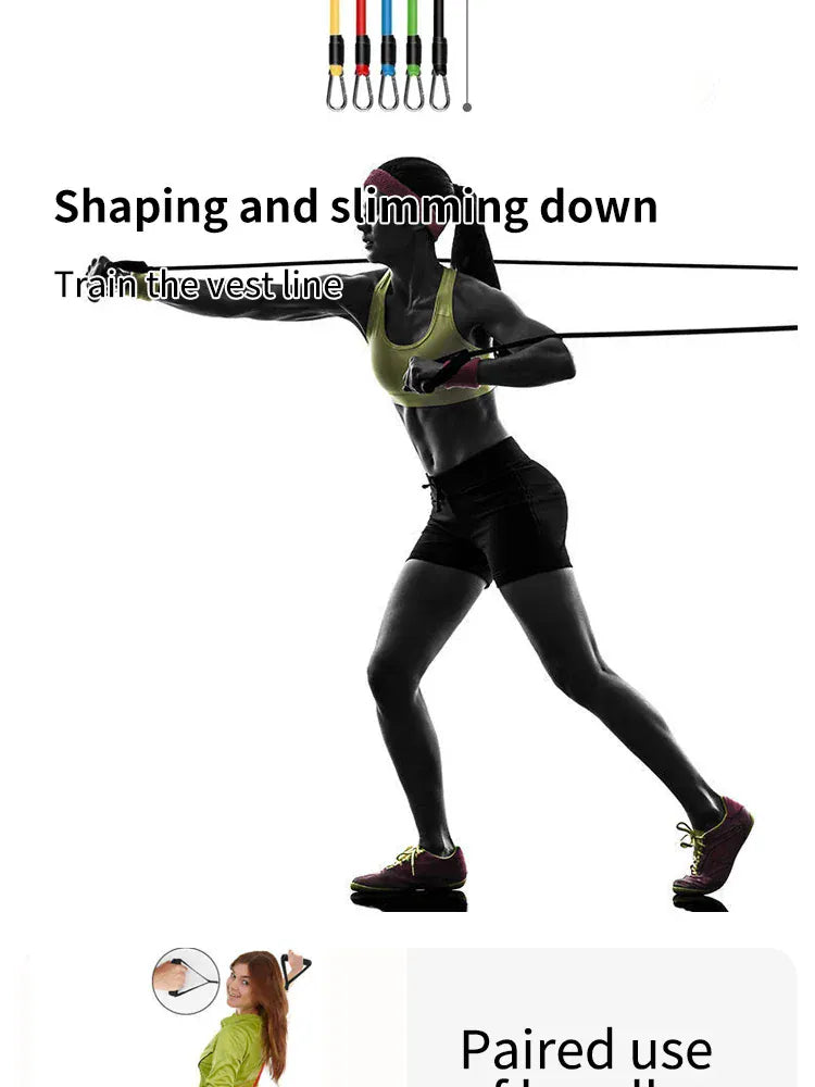 11pcs TPE Resistance Band Set Fitness Band Pull Rope Elastic Training Band With Door Anchor Handles Carry Bag Legs Ankle Straps 11pcs TPE Resistance Band Set Fitness Band Pull Rope Elastic Training Band With Door Anchor Handles Carry Bag Legs Ankle Straps