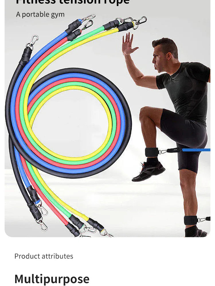 11pcs TPE Resistance Band Set Fitness Band Pull Rope Elastic Training Band With Door Anchor Handles Carry Bag Legs Ankle Straps 11pcs TPE Resistance Band Set Fitness Band Pull Rope Elastic Training Band With Door Anchor Handles Carry Bag Legs Ankle Straps