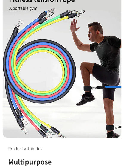 11pcs TPE Resistance Band Set Fitness Band Pull Rope Elastic Training Band With Door Anchor Handles Carry Bag Legs Ankle Straps 11pcs TPE Resistance Band Set Fitness Band Pull Rope Elastic Training Band With Door Anchor Handles Carry Bag Legs Ankle Straps