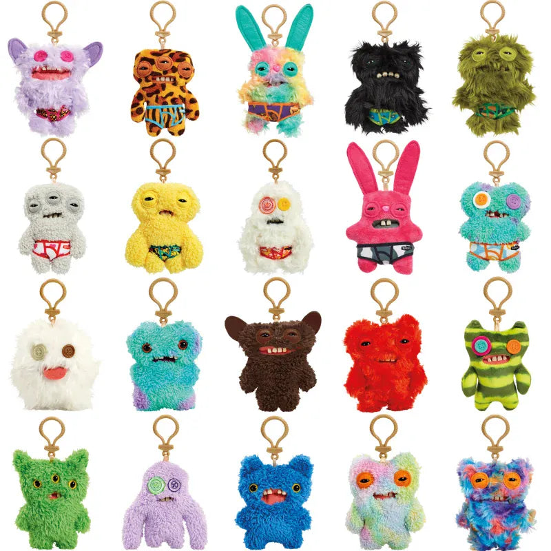 12cm Kawaii Fuggler Keychain - Monster Rabbit Plush Pendant | Wahooly 12cm Fuggler Funny Ugly Monster Plush Toys Keychain Kawaii Fuggler Monster Rabbits Cute Stuffed Peluche Dolls Pendants Gifts Kid