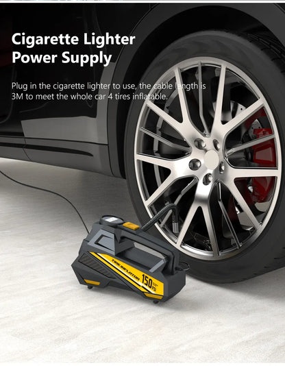 12V 150PSI Tire Inflator – 22-Cylinder Motor, Auto Shut-Off & LED Display | Wahooly 12V 150PSI Tire Inflator with 22-Cylinder Motor – Inflates R16 Tire in 6 Min, LED Display & Auto Shut-Off