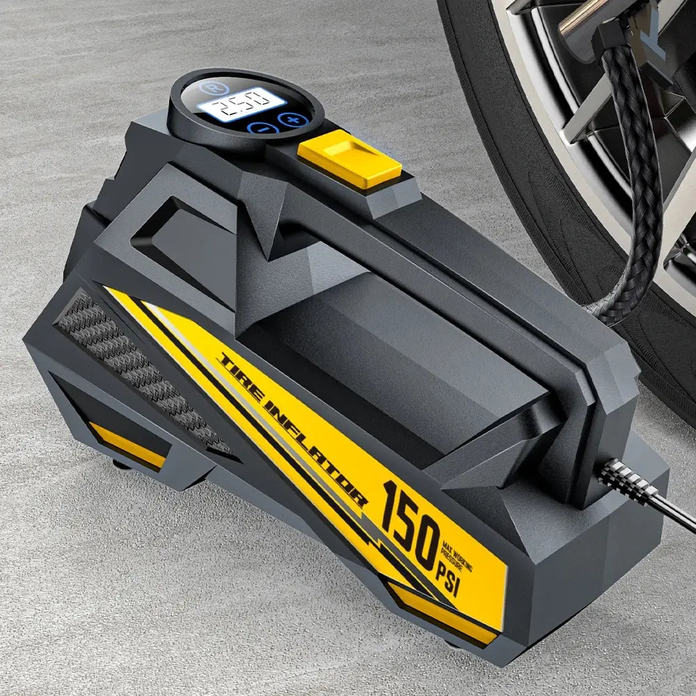12V 150PSI Tire Inflator – 22-Cylinder Motor, Auto Shut-Off & LED Display | Wahooly 12V 150PSI Tire Inflator with 22-Cylinder Motor – Inflates R16 Tire in 6 Min, LED Display & Auto Shut-Off