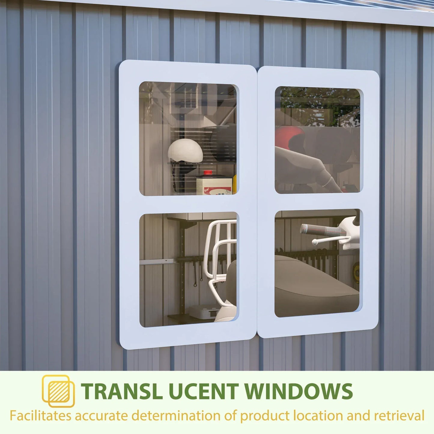 12x10FT Grey Metal Outdoor Storage Shed 12x10FT Grey Metal Outdoor Storage Shed