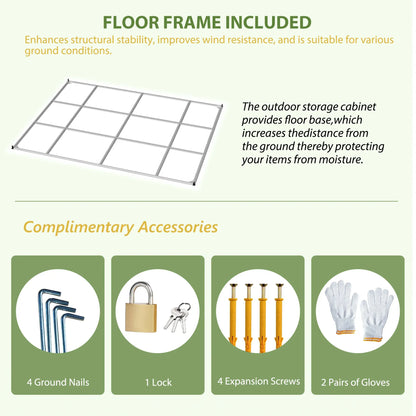 12x10FT Grey Metal Outdoor Storage Shed 12x10FT Grey Metal Outdoor Storage Shed