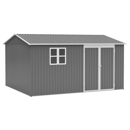 12x10FT Grey Metal Outdoor Storage Shed 12x10FT Grey Metal Outdoor Storage Shed