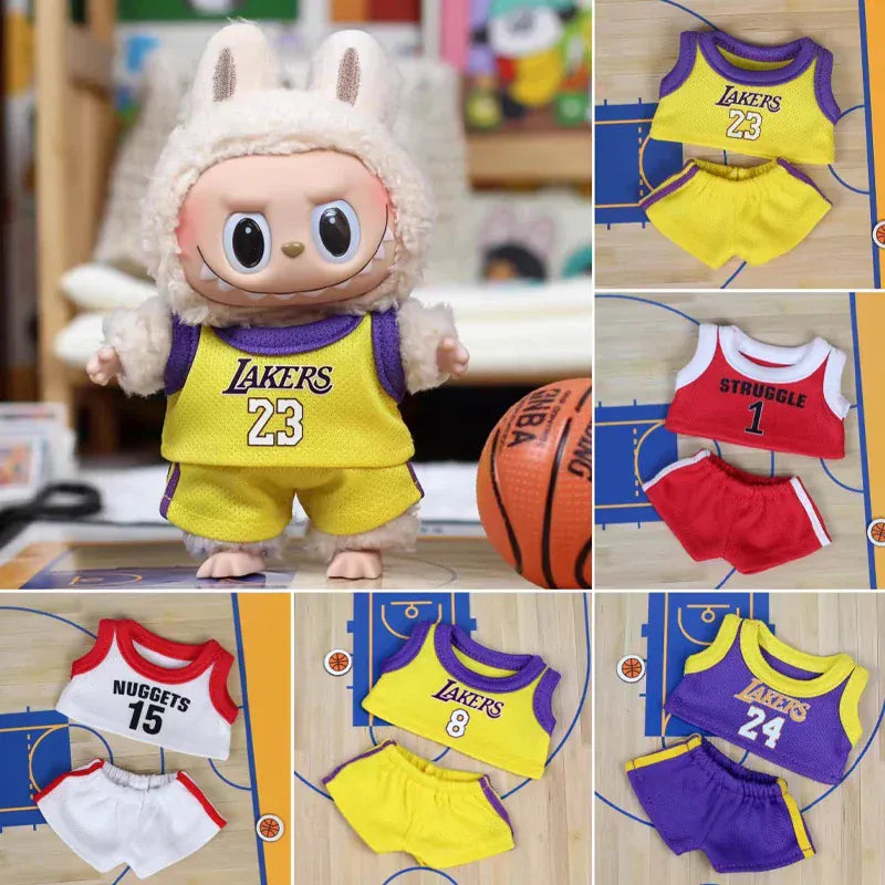 15/17cm Labubu Doll Clothes Basketball Football Idol Uniform Number 1 7 8 10 23 24 77 30 Sports Outfit Suit Accessories Gifts 15/17cm Labubu Doll Clothes Basketball Football Idol Uniform Number 1 7 8 10 23 24 77 30 Sports Outfit Suit Accessories Gifts