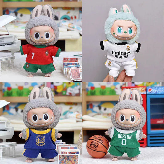 15/17cm Labubu Doll Clothes Basketball Football Idol Uniform Number 1 7 8 10 23 24 77 30 Sports Outfit Suit Accessories Gifts 15/17cm Labubu Doll Clothes Basketball Football Idol Uniform Number 1 7 8 10 23 24 77 30 Sports Outfit Suit Accessories Gifts