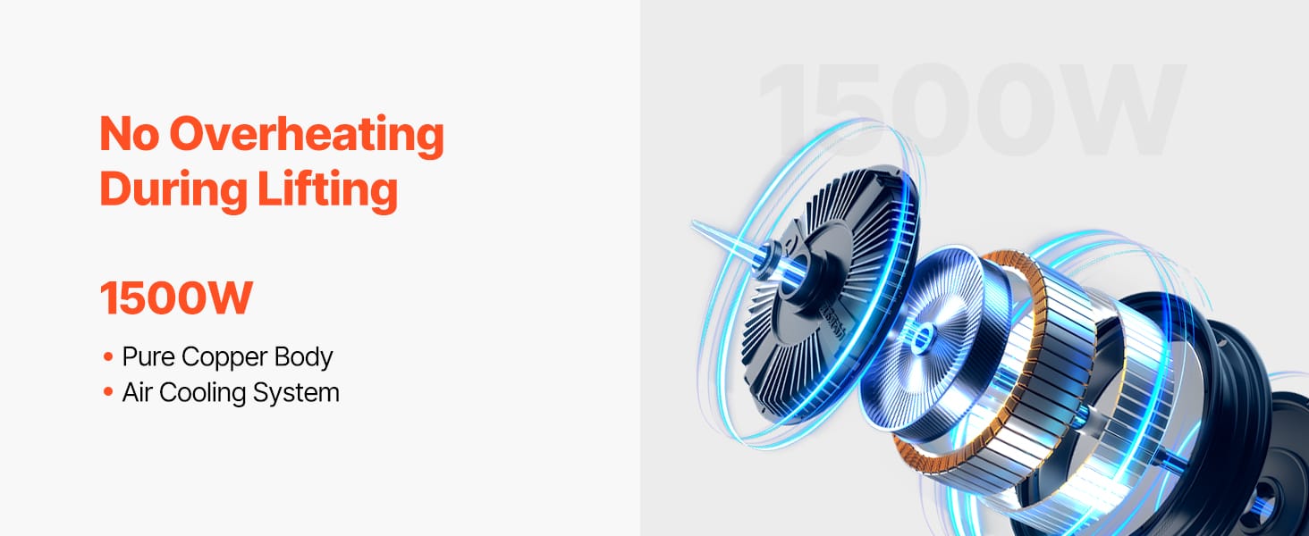 1500W Electric Hoist Winch | 1,100 lb, 30 ft Lift, 3-in-1 Control | Garage & Warehouse — Wahooly 1500W Electric Hoist Winch | 1,100 lb Capacity | 30 ft Lift | 3-in-1 Control | Garage, Warehouse & Construction