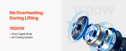 1500W Electric Hoist Winch | 1,100 lb, 30 ft Lift, 3-in-1 Control | Garage & Warehouse — Wahooly 1500W Electric Hoist Winch | 1,100 lb Capacity | 30 ft Lift | 3-in-1 Control | Garage, Warehouse & Construction