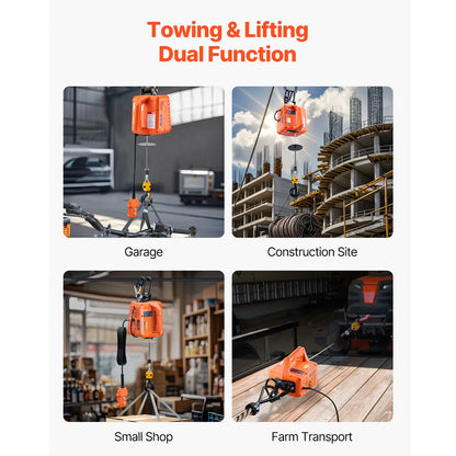 1500W Electric Hoist Winch | 1,100 lb, 30 ft Lift, 3-in-1 Control | Garage & Warehouse — Wahooly 1500W Electric Hoist Winch | 1,100 lb Capacity | 30 ft Lift | 3-in-1 Control | Garage, Warehouse & Construction