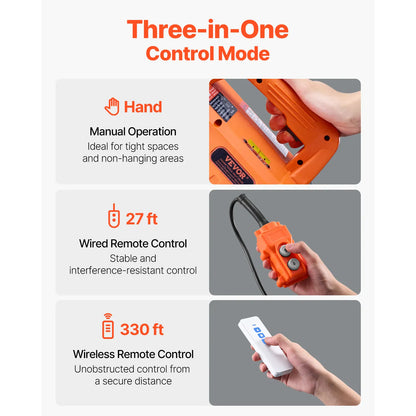 1500W Electric Hoist Winch | 1,100 lb, 30 ft Lift, 3-in-1 Control | Garage & Warehouse — Wahooly 1500W Electric Hoist Winch | 1,100 lb Capacity | 30 ft Lift | 3-in-1 Control | Garage, Warehouse & Construction