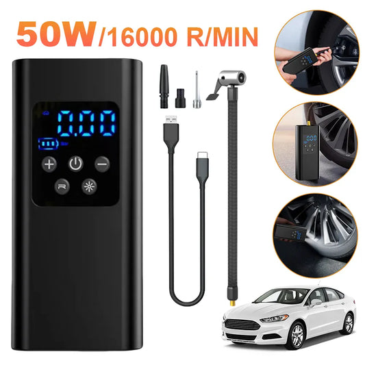 150PSI Electric Tire Inflator Wired & Wireless – LCD Digital Air Compressor with LED | Wahooly 150PSI Electric Tire Inflator with LCD Display & LED Light – Wired or Wireless Air Compressor