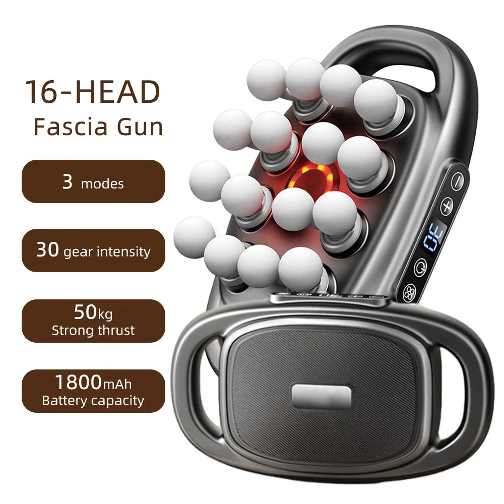 16-Head Fascia Gun High-Frequency Vibration Body Massage Gun Waist and Back  Massager Neck Shoulder Massager Muscle masajeador 16-Head Fascia Gun High-Frequency Vibration Body Massage Gun Waist and Back  Massager Neck Shoulder Massager Muscle masajeador