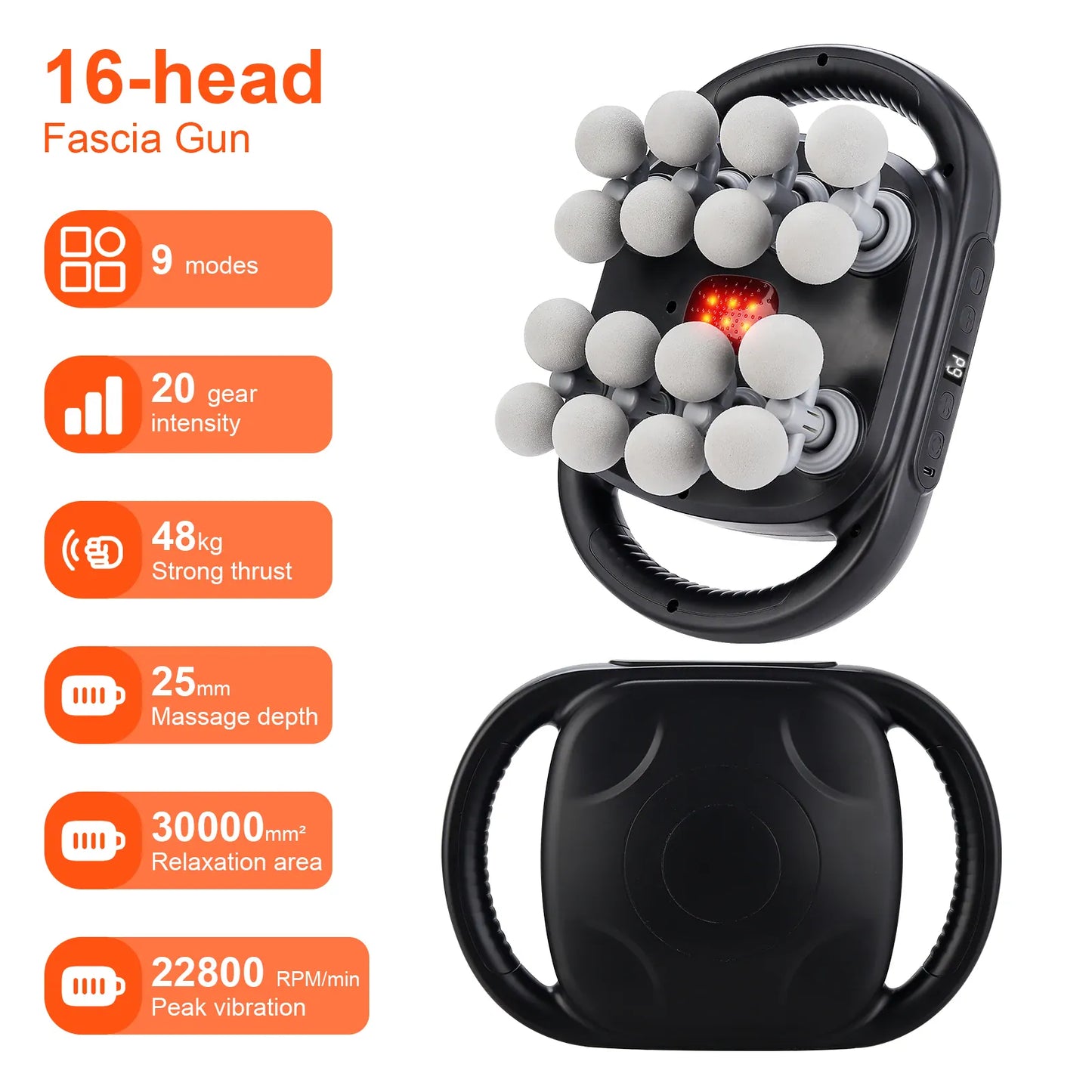 16-Head Fascia Gun High-Frequency Vibration Body Massage Gun Waist and Back  Massager Neck Shoulder Massager Muscle masajeador 16-Head Fascia Gun High-Frequency Vibration Body Massage Gun Waist and Back  Massager Neck Shoulder Massager Muscle masajeador