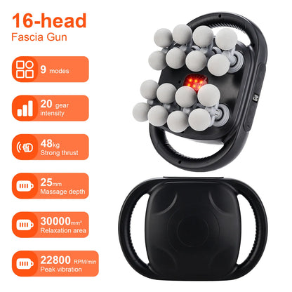 16-Head Fascia Gun High-Frequency Vibration Body Massage Gun Waist and Back  Massager Neck Shoulder Massager Muscle masajeador 16-Head Fascia Gun High-Frequency Vibration Body Massage Gun Waist and Back  Massager Neck Shoulder Massager Muscle masajeador