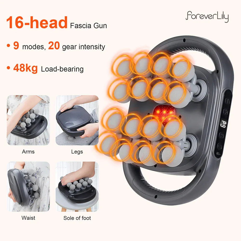 16-Head Fascia Gun High-Frequency Vibration Body Massage Gun Waist and Back  Massager Neck Shoulder Massager Muscle masajeador 16-Head Fascia Gun High-Frequency Vibration Body Massage Gun Waist and Back  Massager Neck Shoulder Massager Muscle masajeador
