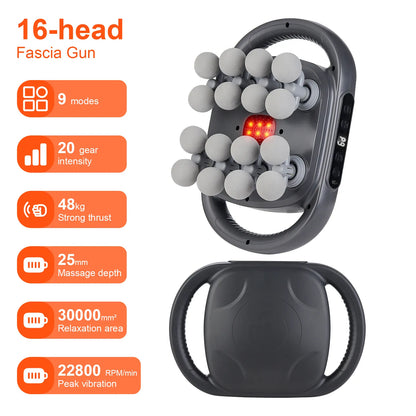 16-Head Fascia Gun High-Frequency Vibration Body Massage Gun Waist and Back  Massager Neck Shoulder Massager Muscle masajeador 16-Head Fascia Gun High-Frequency Vibration Body Massage Gun Waist and Back  Massager Neck Shoulder Massager Muscle masajeador