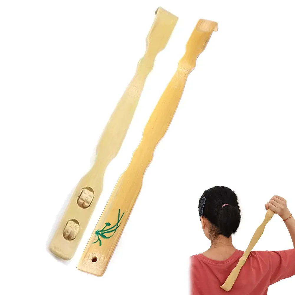 17-Inch Bamboo Back Scratcher with Roller | Wahooly 17-Inch Bamboo Back Scratcher with Massage Roller
