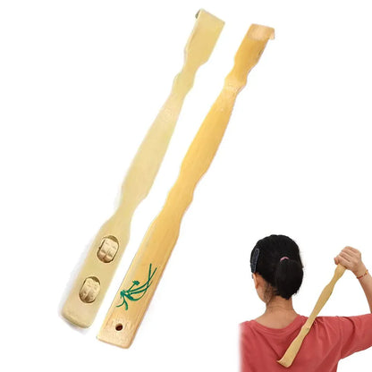 17-Inch Bamboo Back Scratcher with Roller | Wahooly 17-Inch Bamboo Back Scratcher with Massage Roller