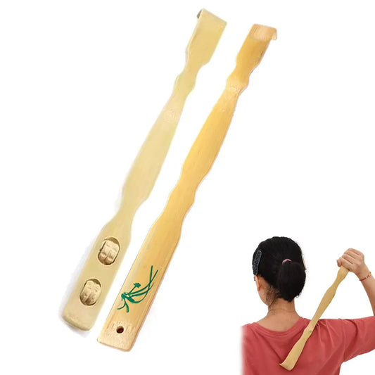 17-Inch Bamboo Back Scratcher with Roller | Wahooly 17-Inch Bamboo Back Scratcher with Massage Roller