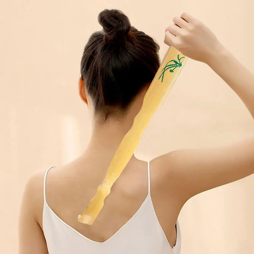 17-Inch Bamboo Back Scratcher with Roller | Wahooly 17-Inch Bamboo Back Scratcher with Massage Roller