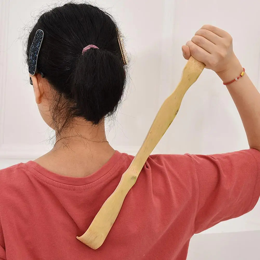 17-Inch Bamboo Back Scratcher with Roller | Wahooly 17-Inch Bamboo Back Scratcher with Massage Roller