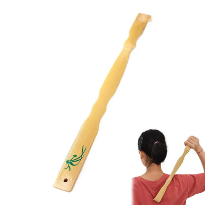 17-Inch Bamboo Back Scratcher with Roller | Wahooly 17-Inch Bamboo Back Scratcher with Massage Roller